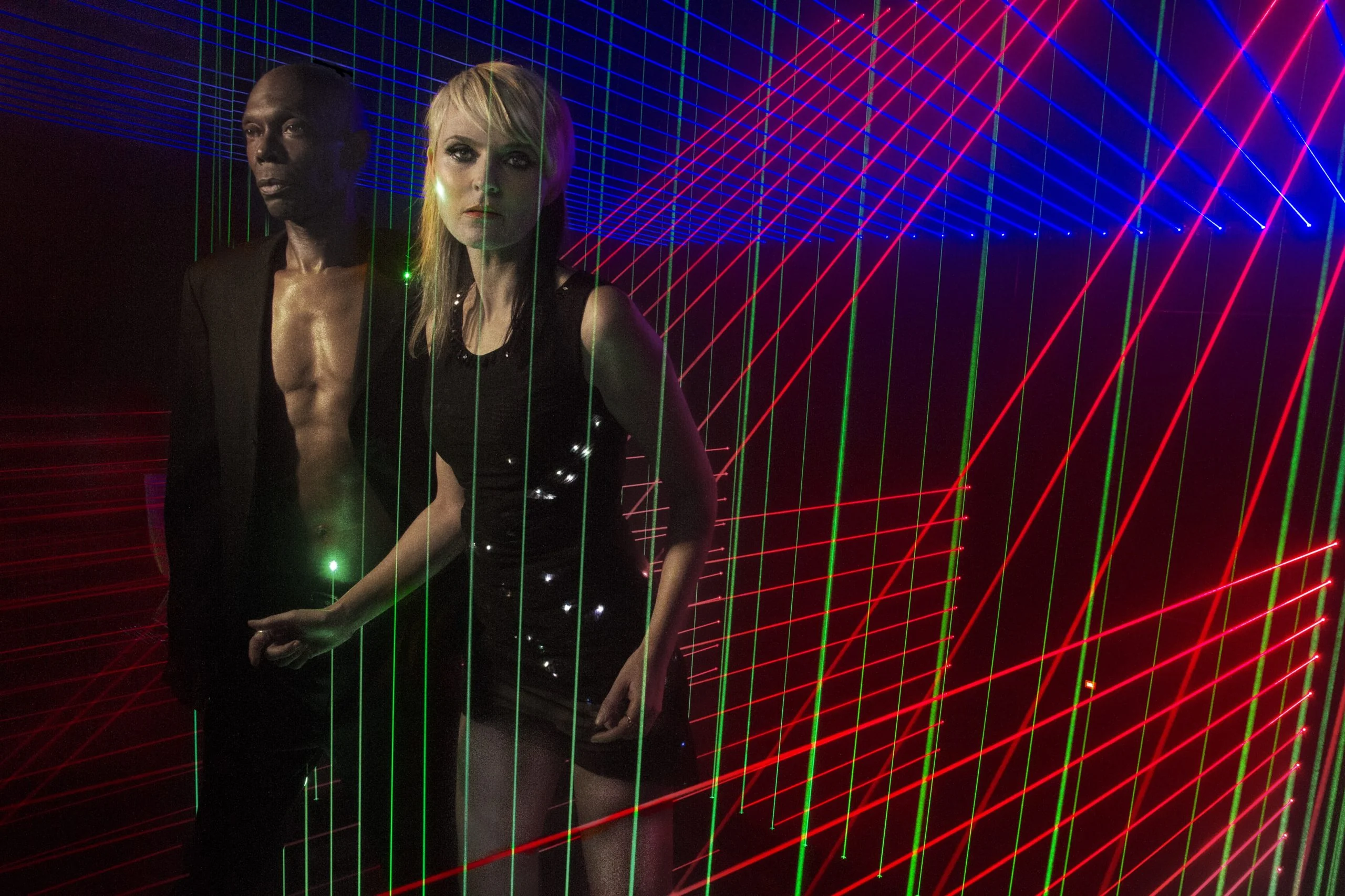 Faithless performing in illuminated CuteCircuit stagewear