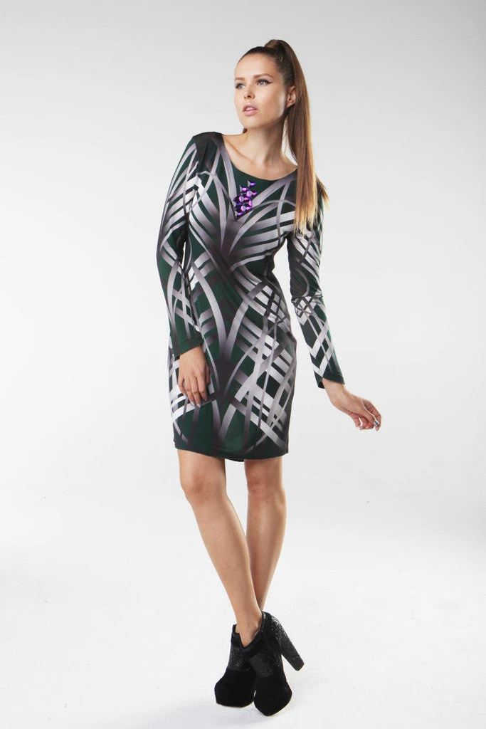 Armour Dress in Night Forest Green