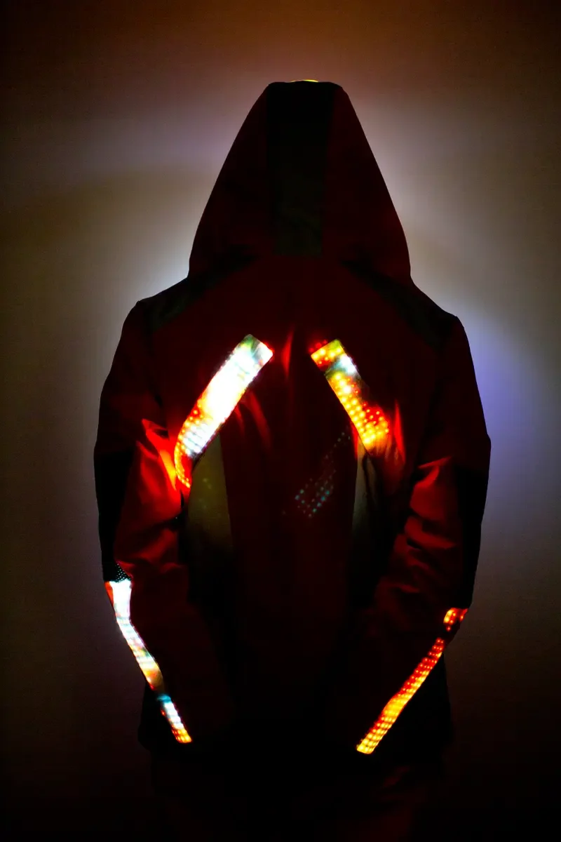 Back view of the illuminated easyJet jacket